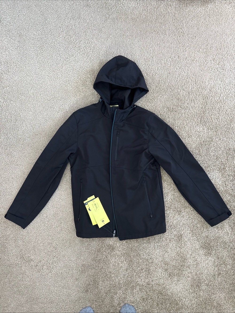 NWT Xersion Black Lightweight Hooded Water Resistant Jacket Size Small